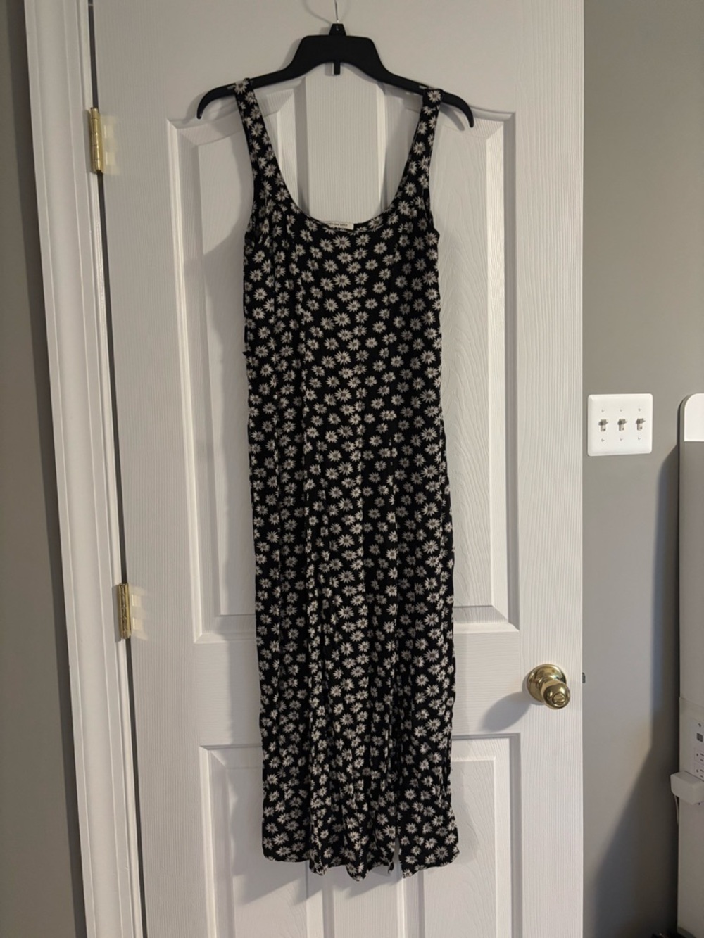 American Eagle Outfitters Black Floral Tank Maxi Dress